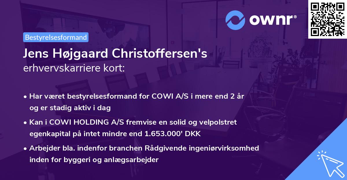 Jens Højgaard Christoffersen's erhvervskarriere kort