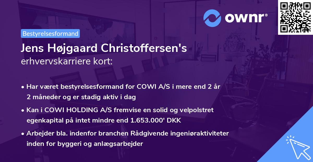 Jens Højgaard Christoffersen's erhvervskarriere kort