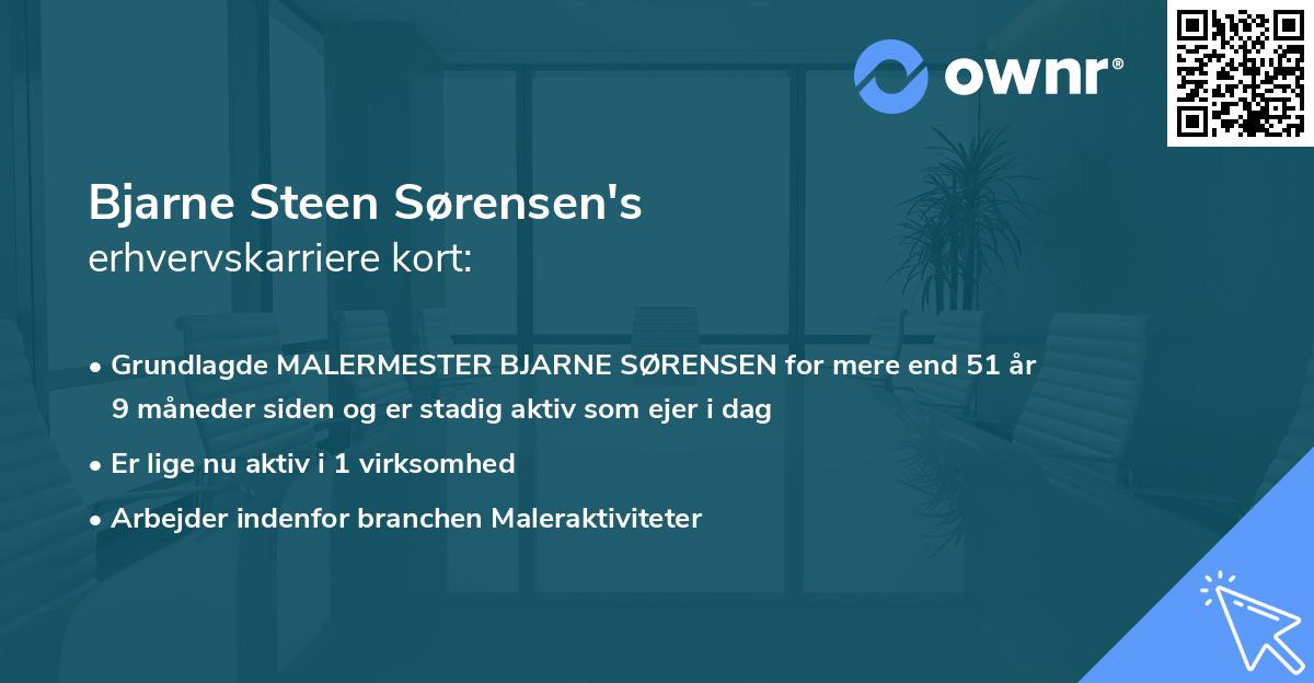 Bjarne Steen Sørensen's erhvervskarriere kort