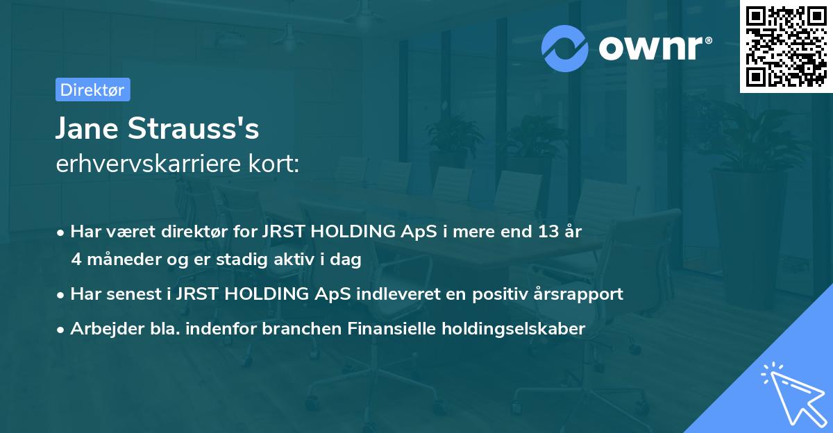 Jane Strauss's erhvervskarriere kort