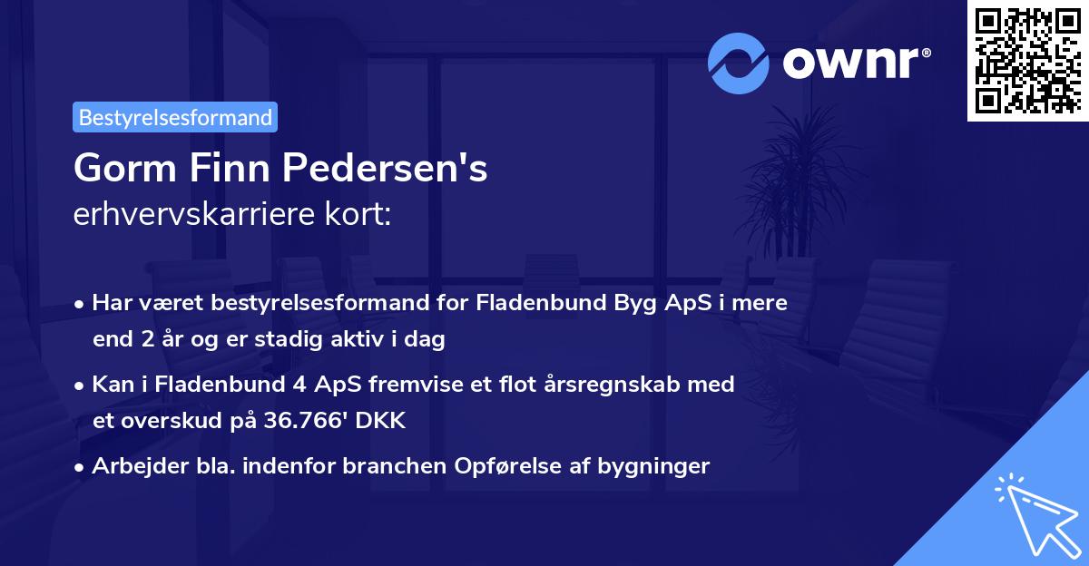 Gorm Finn Pedersen's erhvervskarriere kort