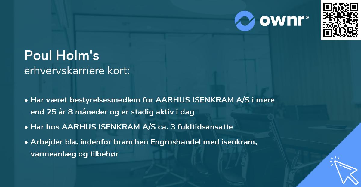 Poul Holm's erhvervskarriere kort