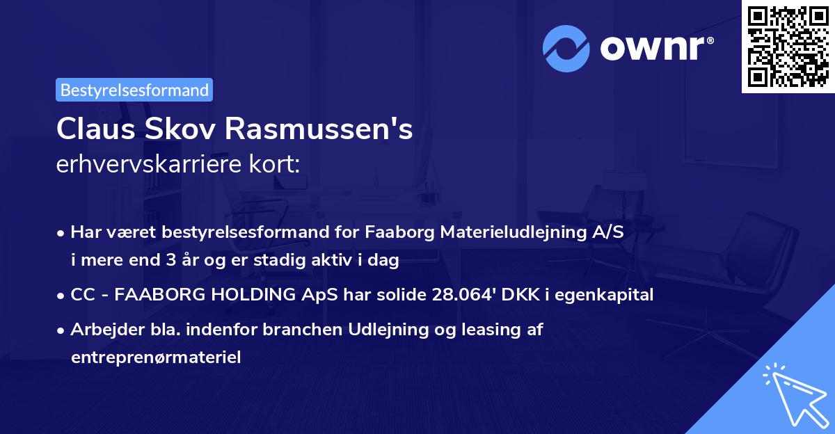 Claus Skov Rasmussen's erhvervskarriere kort
