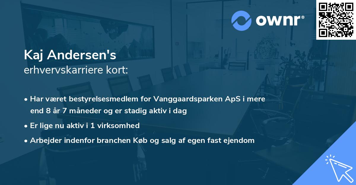 Kaj Andersen's erhvervskarriere kort