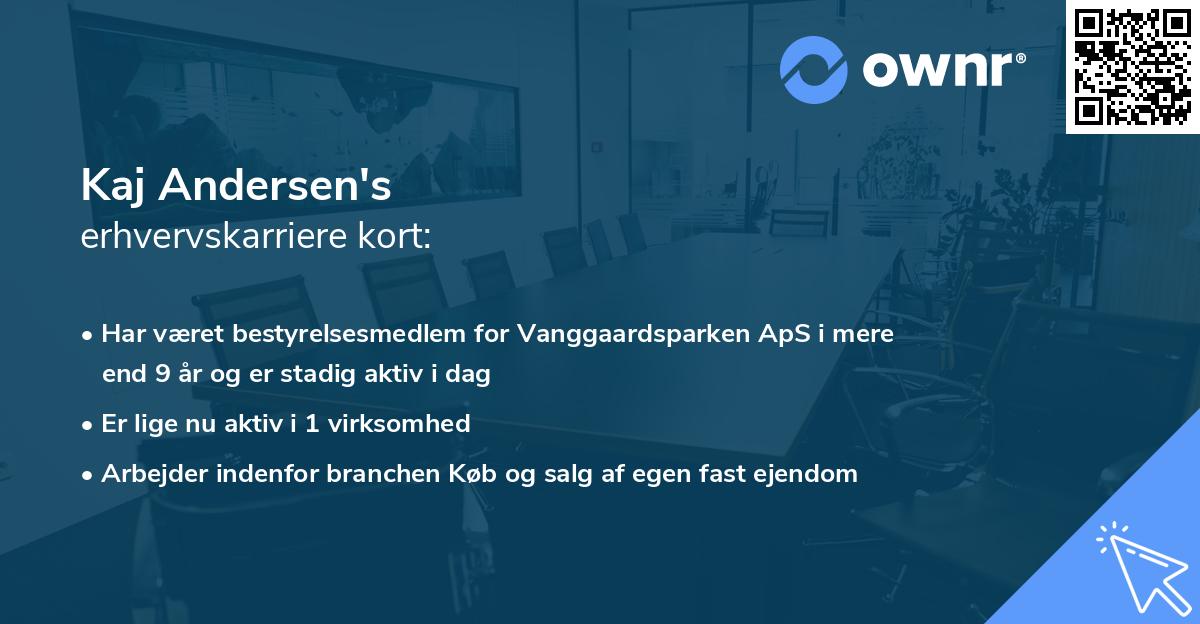 Kaj Andersen's erhvervskarriere kort