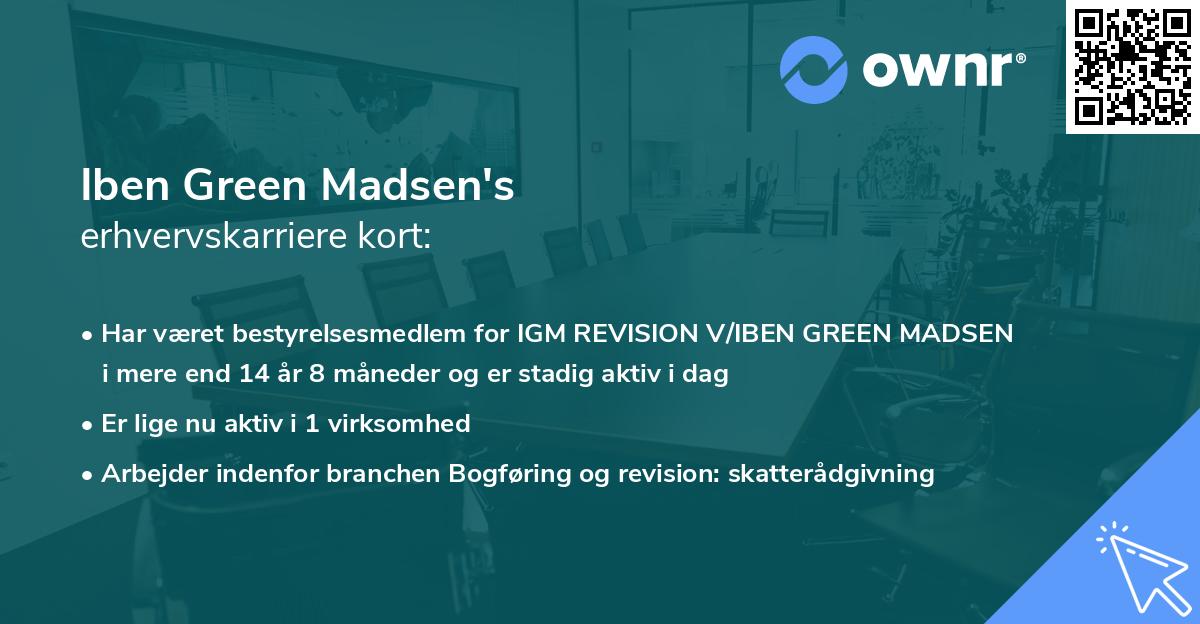 Iben Green Madsen's erhvervskarriere kort