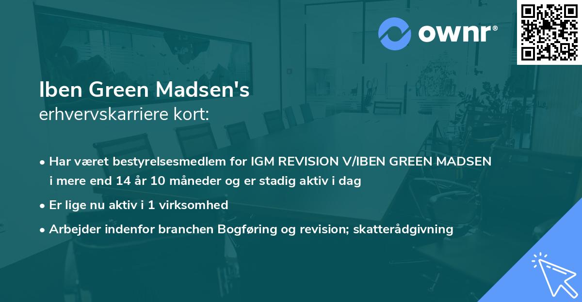 Iben Green Madsen's erhvervskarriere kort