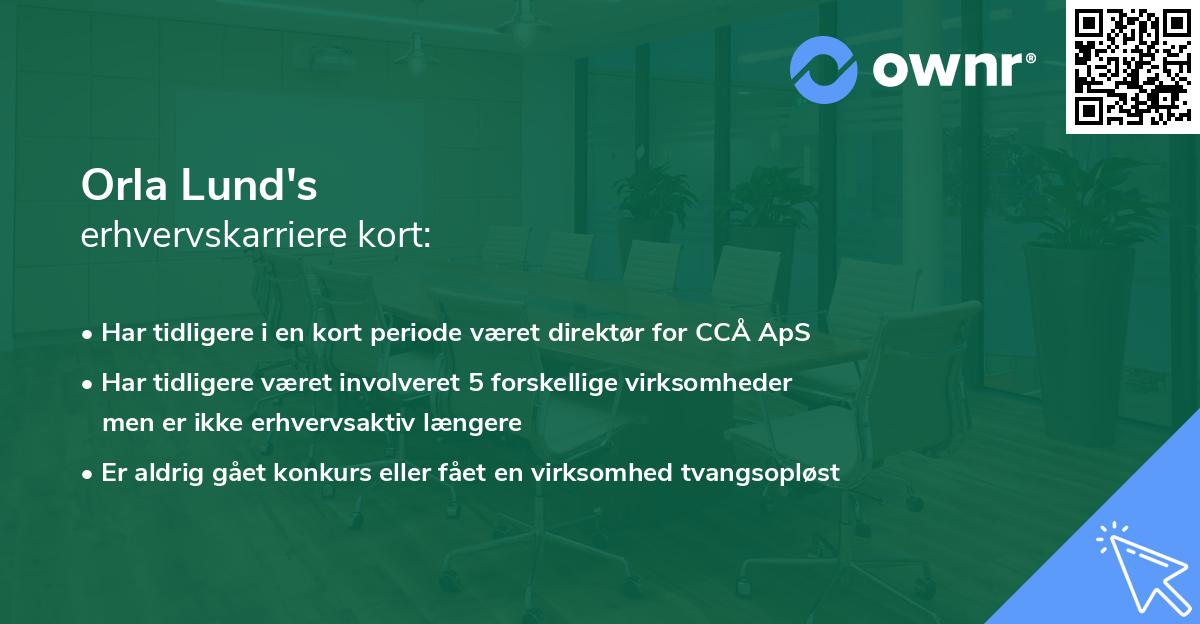 Orla Lund's erhvervskarriere kort