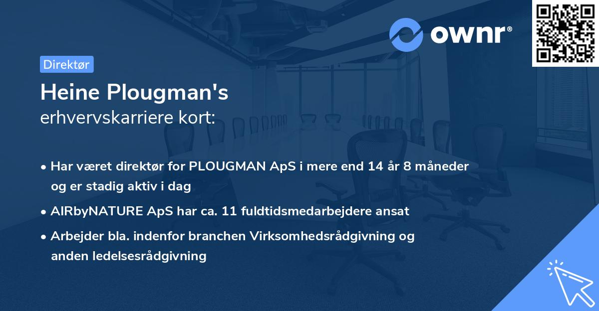 Heine Plougman's erhvervskarriere kort