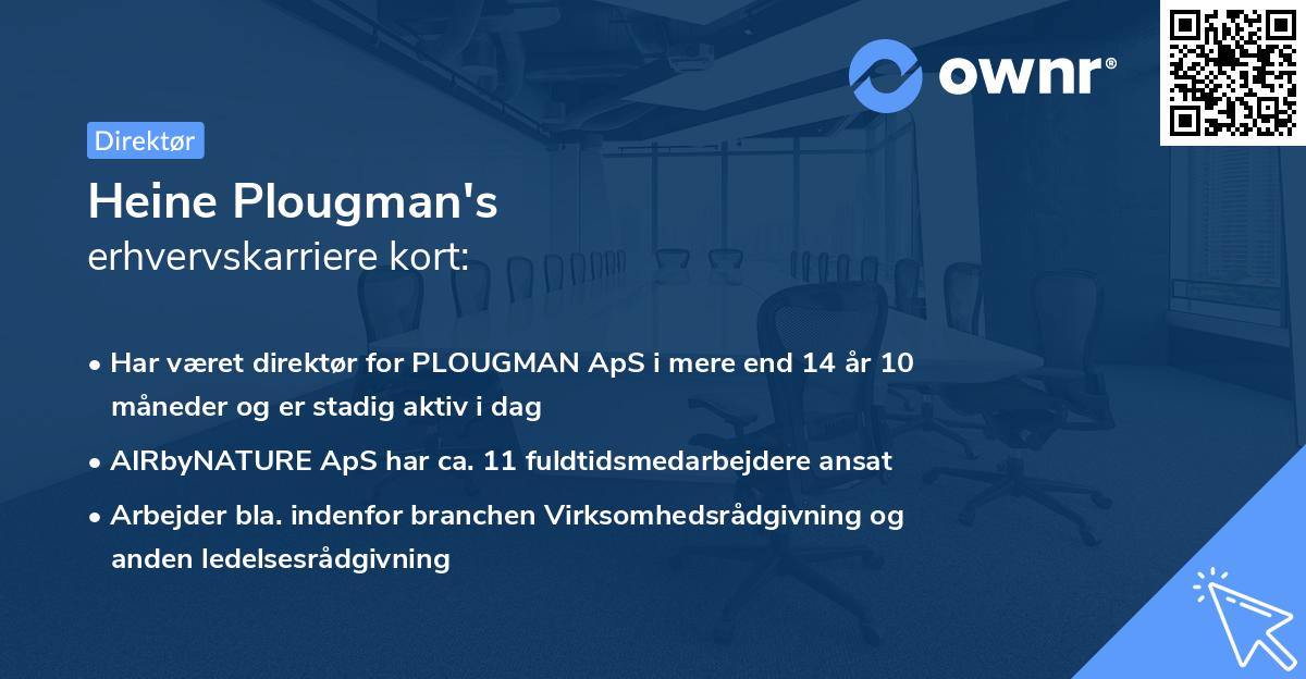 Heine Plougman's erhvervskarriere kort