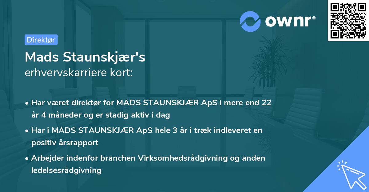Mads Staunskjær's erhvervskarriere kort