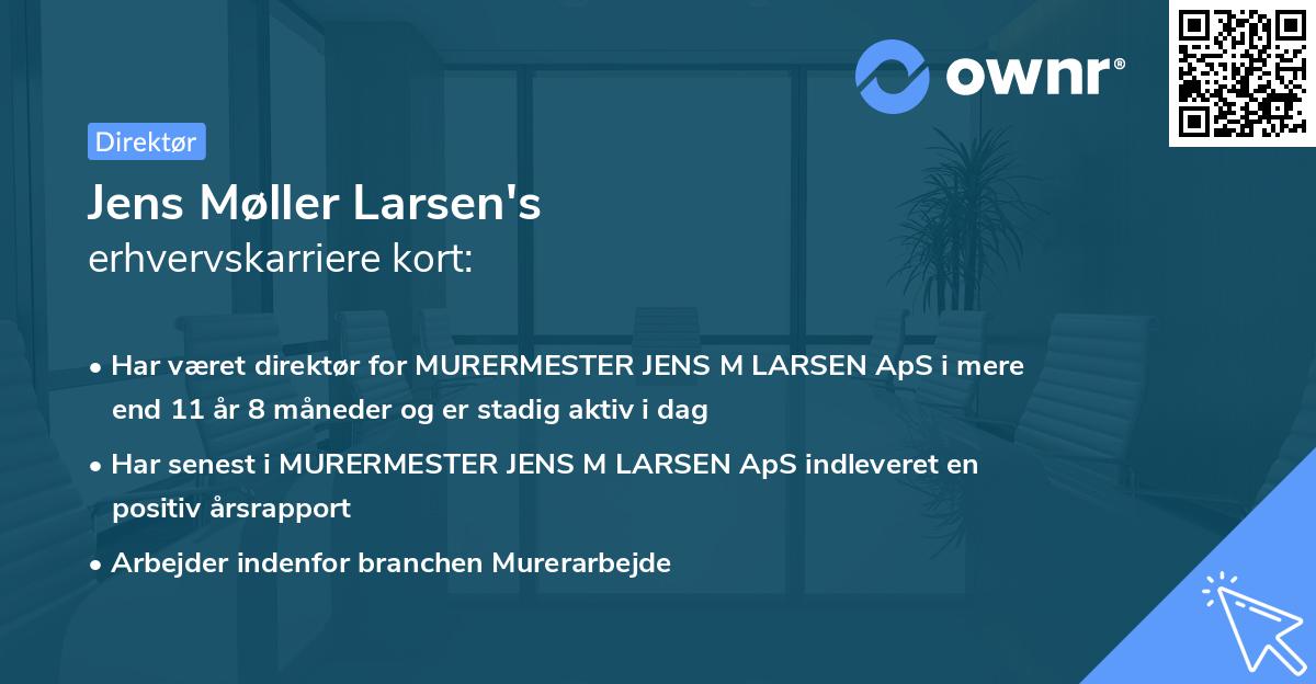 Jens Møller Larsen's erhvervskarriere kort