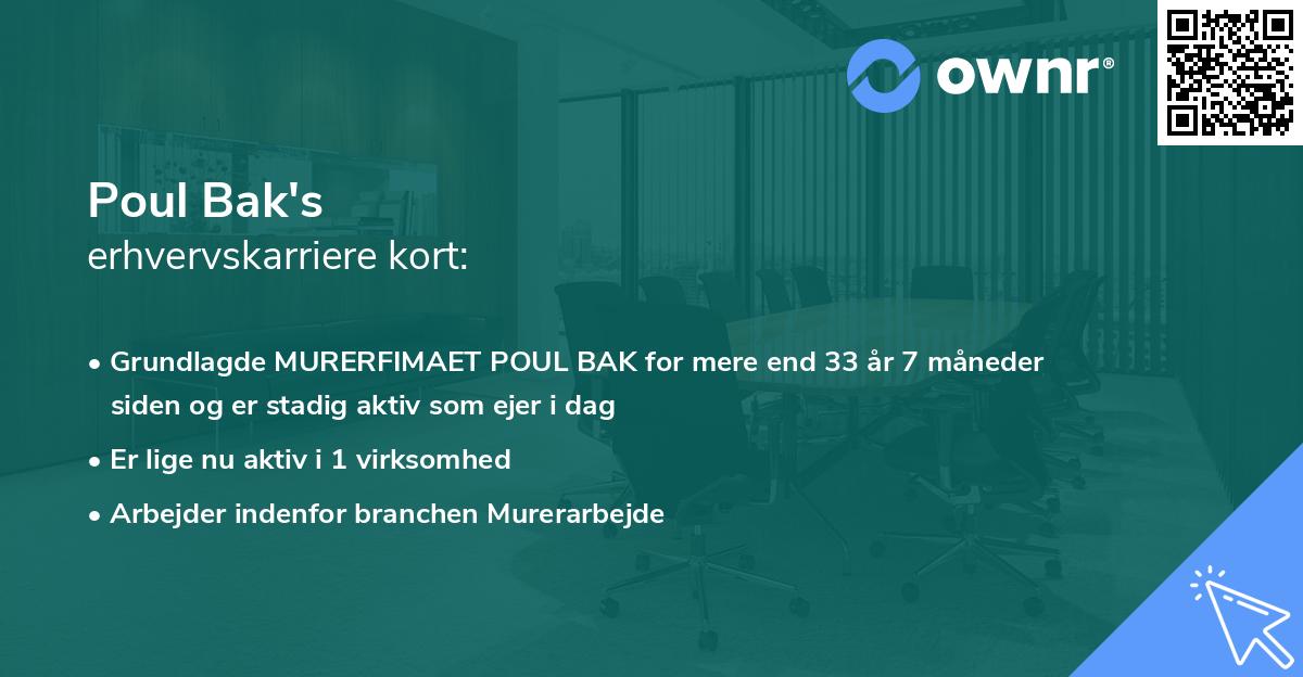 Poul Bak's erhvervskarriere kort