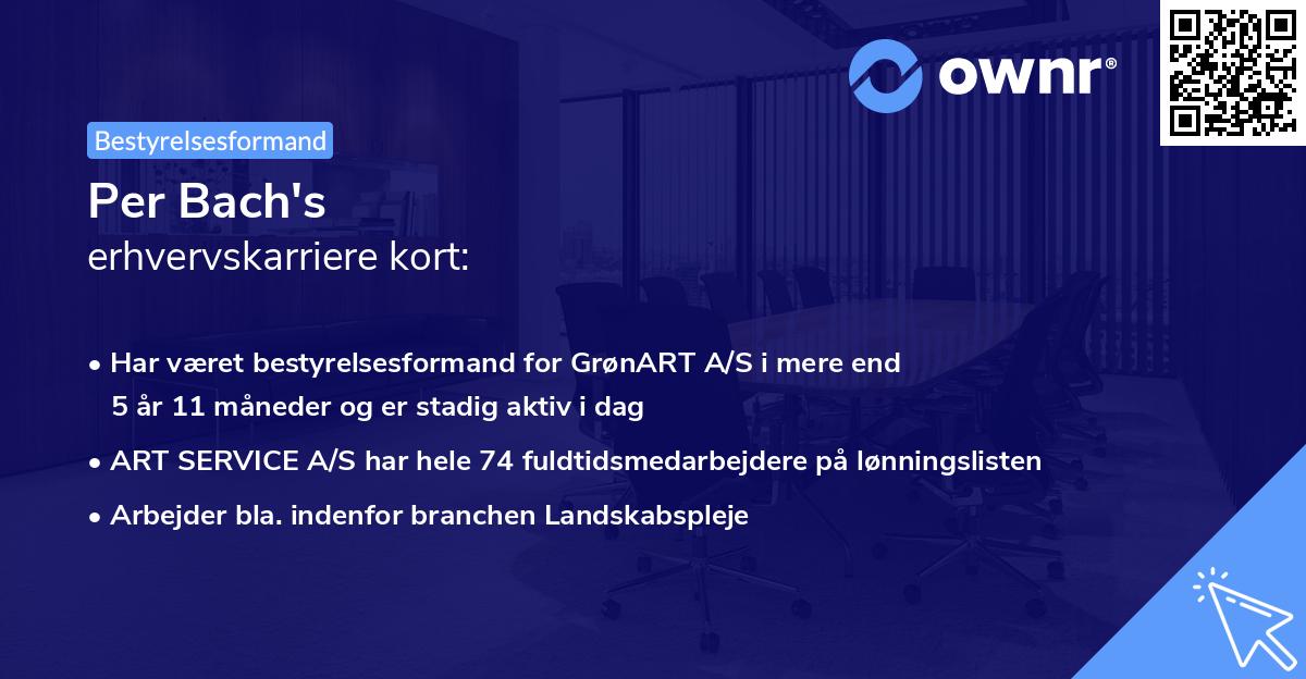 Per Bach's erhvervskarriere kort