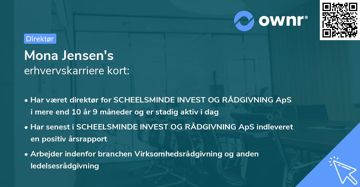Mona Jensen's erhvervskarriere kort