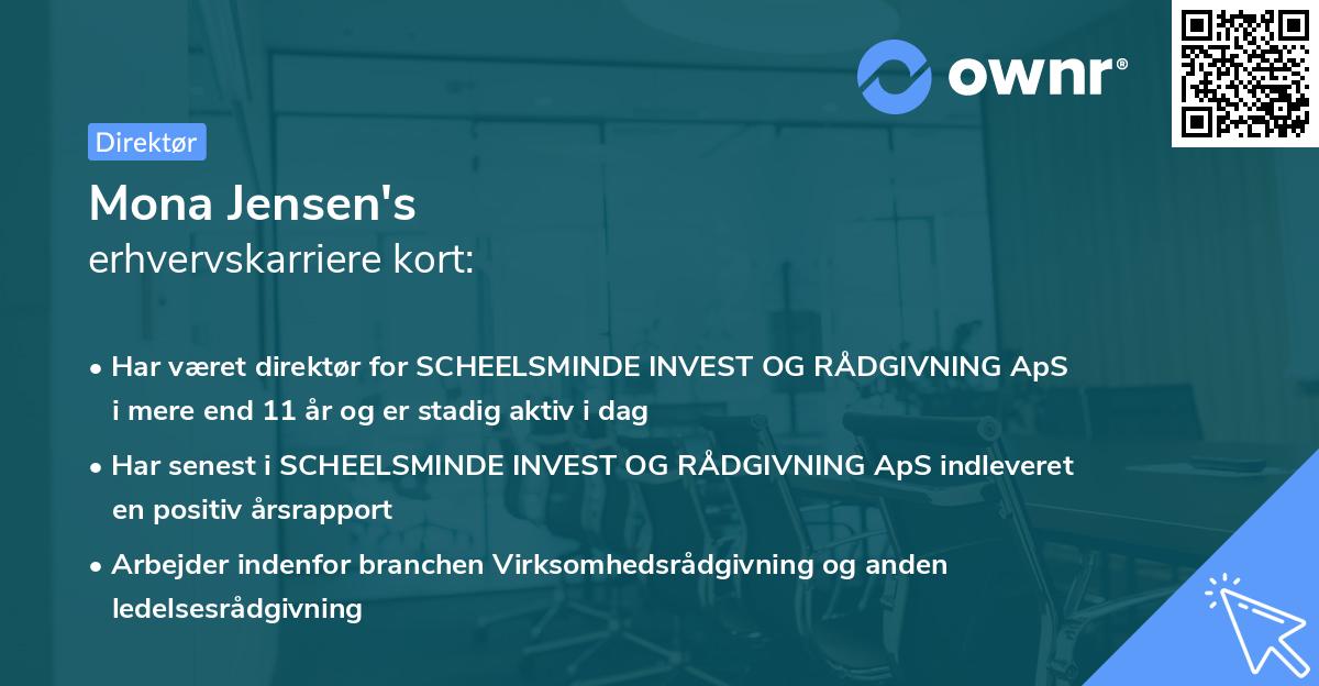 Mona Jensen's erhvervskarriere kort