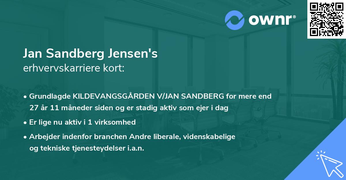 Jan Sandberg Jensen's erhvervskarriere kort