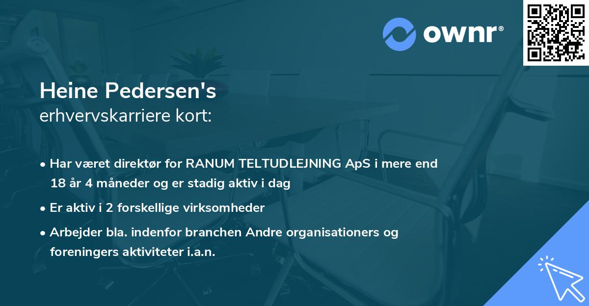 Heine Pedersen's erhvervskarriere kort