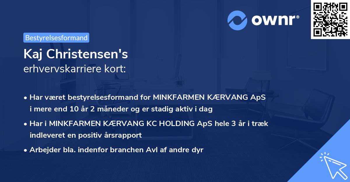 Kaj Christensen's erhvervskarriere kort