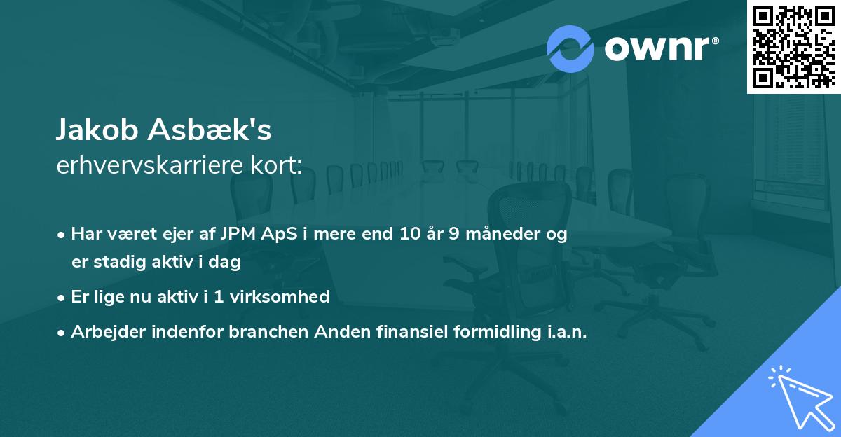 Jakob Asbæk's erhvervskarriere kort