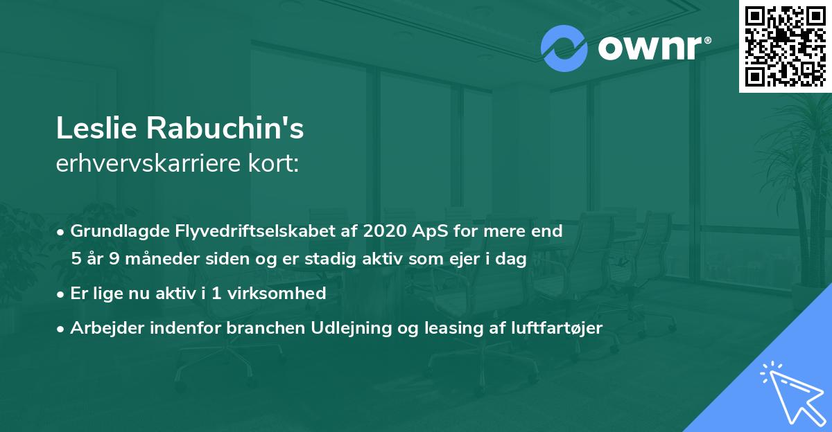 Leslie Rabuchin's erhvervskarriere kort