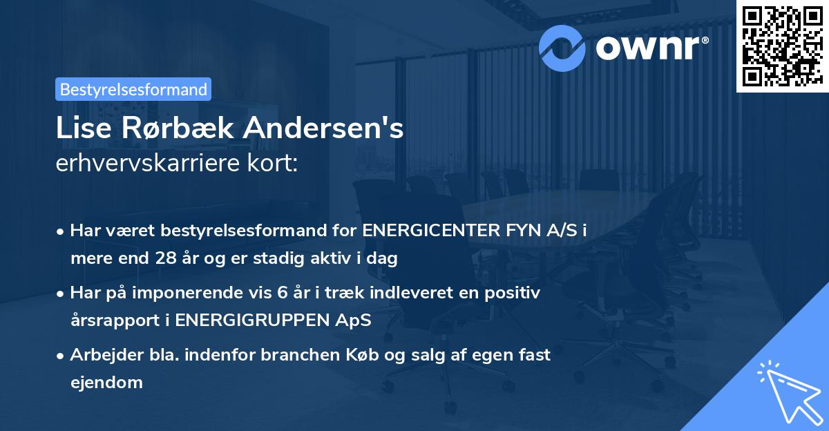 Lise Rørbæk Andersen's erhvervskarriere kort
