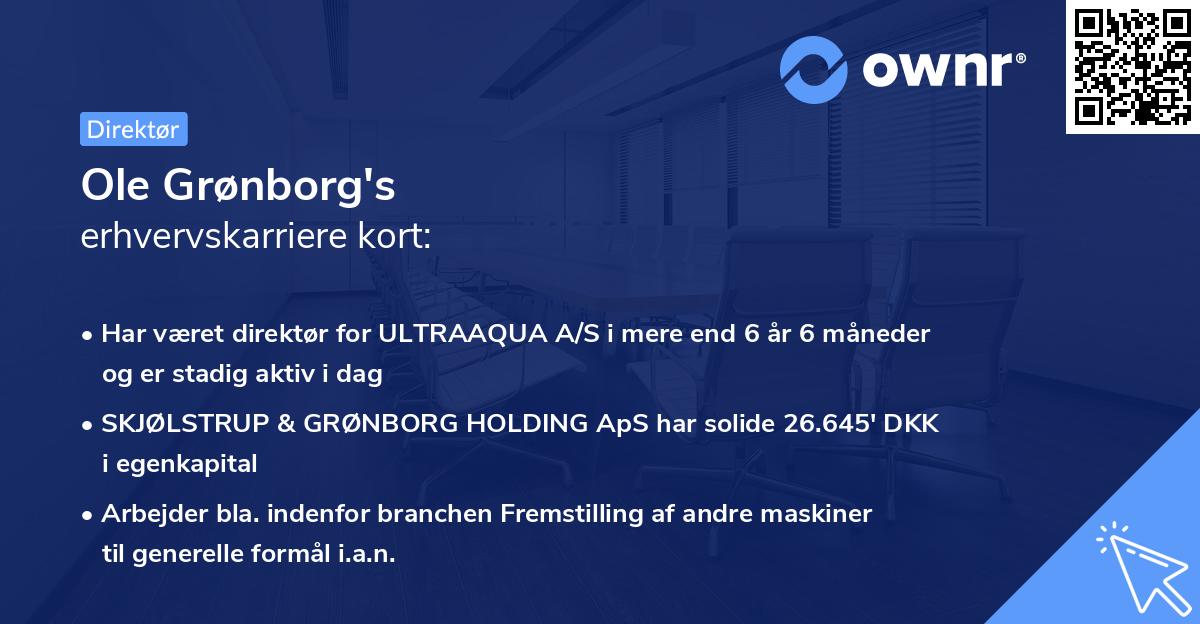 Ole Grønborg's erhvervskarriere kort