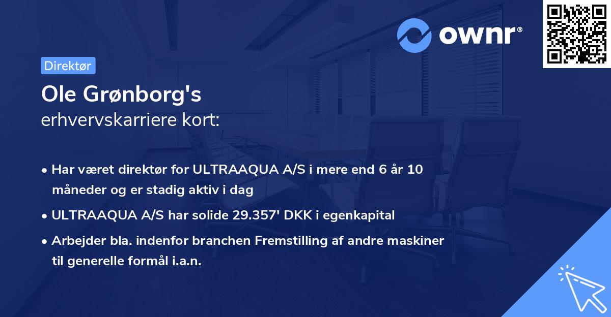 Ole Grønborg's erhvervskarriere kort