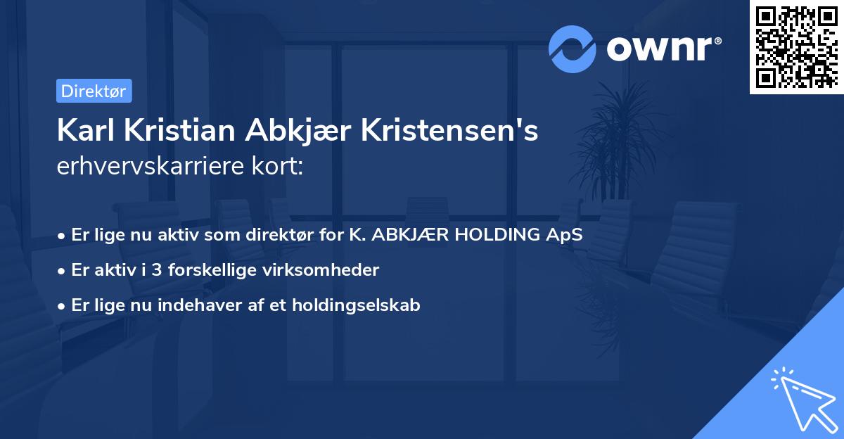 Karl Kristian Abkjær Kristensen's erhvervskarriere kort