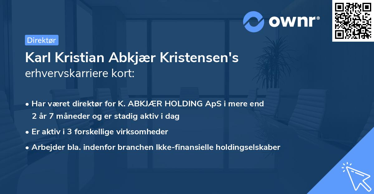 Karl Kristian Abkjær Kristensen's erhvervskarriere kort