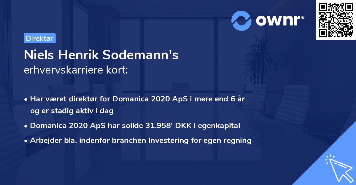 Niels Henrik Sodemann's erhvervskarriere kort