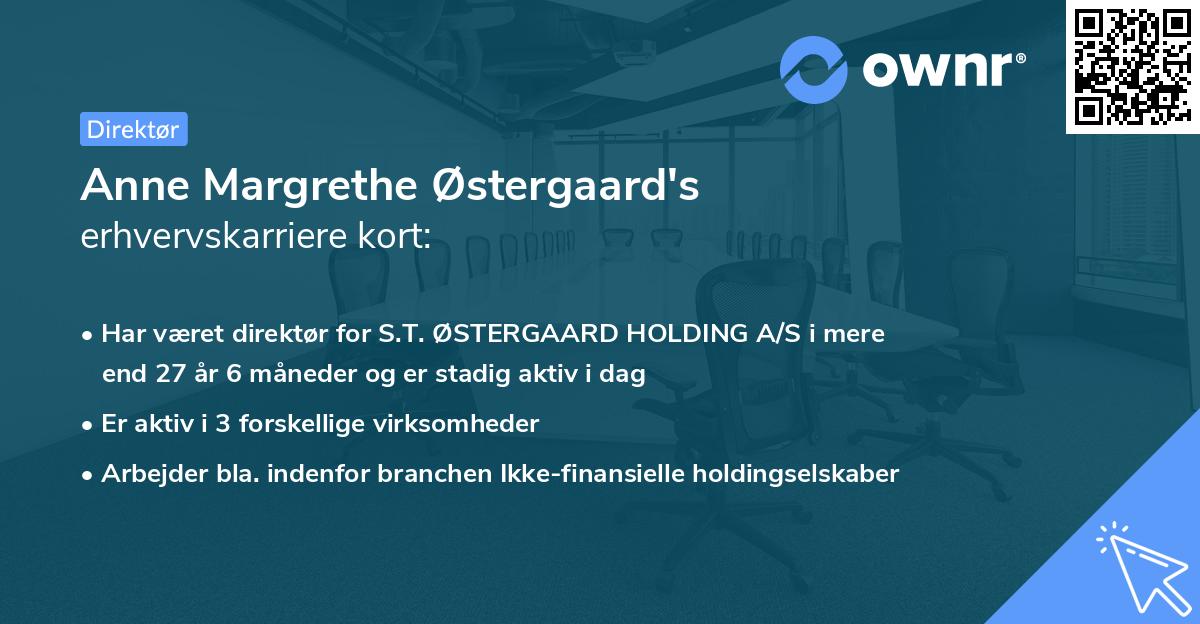 Anne Margrethe Østergaard's erhvervskarriere kort