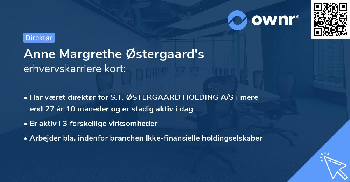Anne Margrethe Østergaard's erhvervskarriere kort
