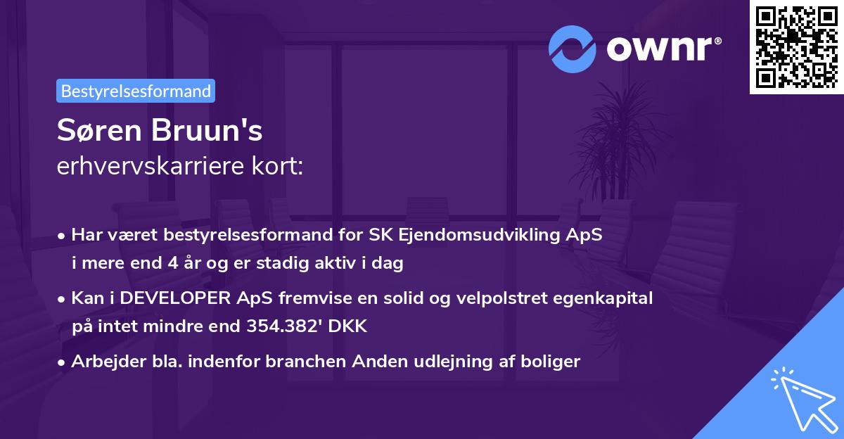 Søren Bruun's erhvervskarriere kort