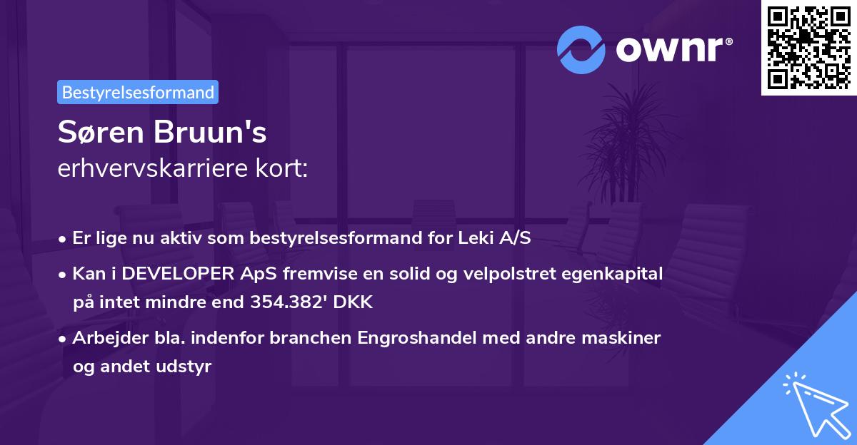 Søren Bruun's erhvervskarriere kort