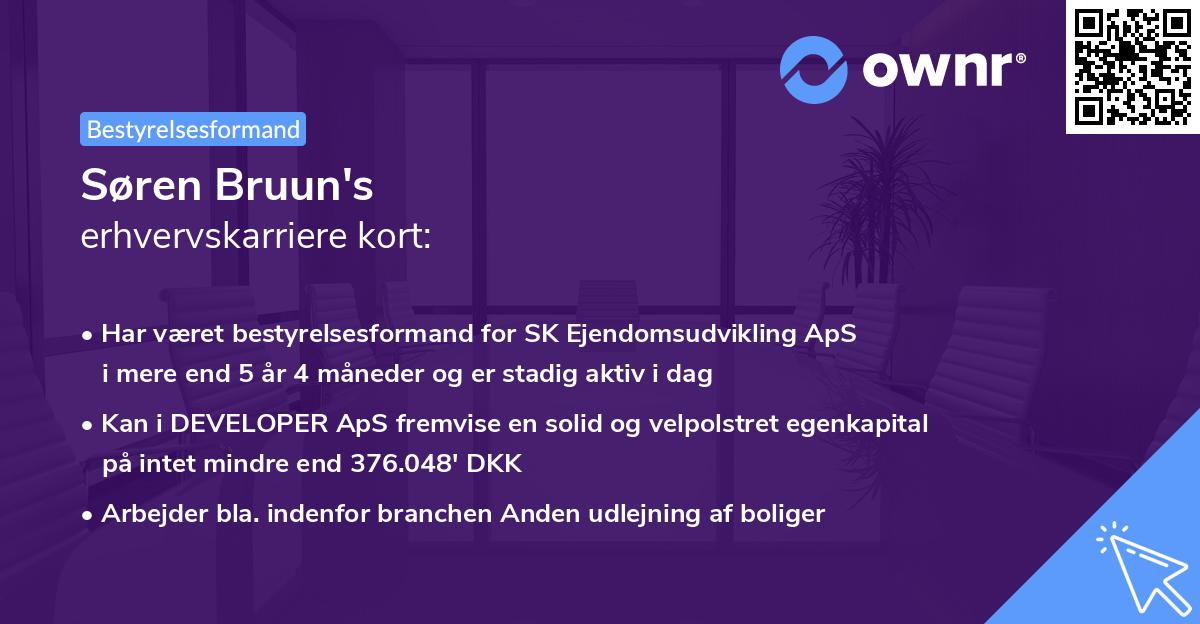 Søren Bruun's erhvervskarriere kort