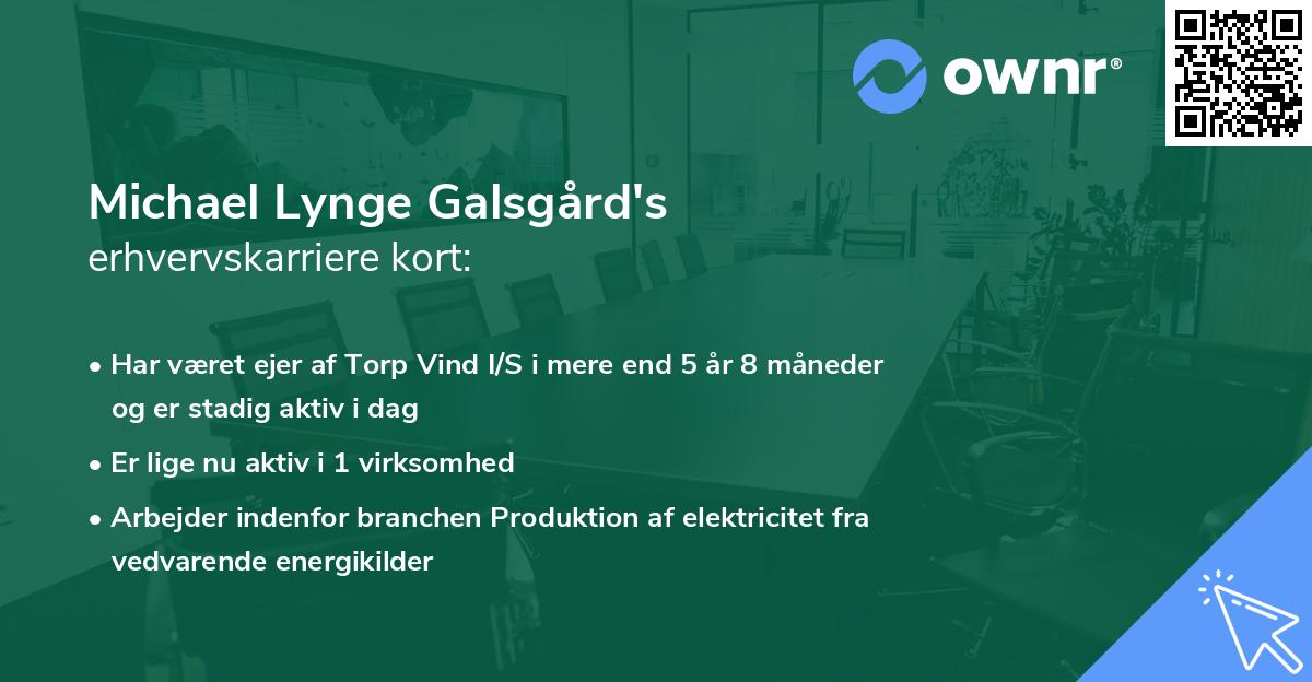 Michael Lynge Galsgård's erhvervskarriere kort