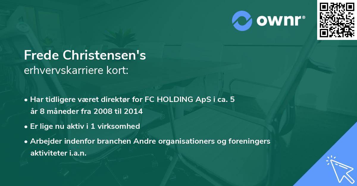Frede Christensen's erhvervskarriere kort