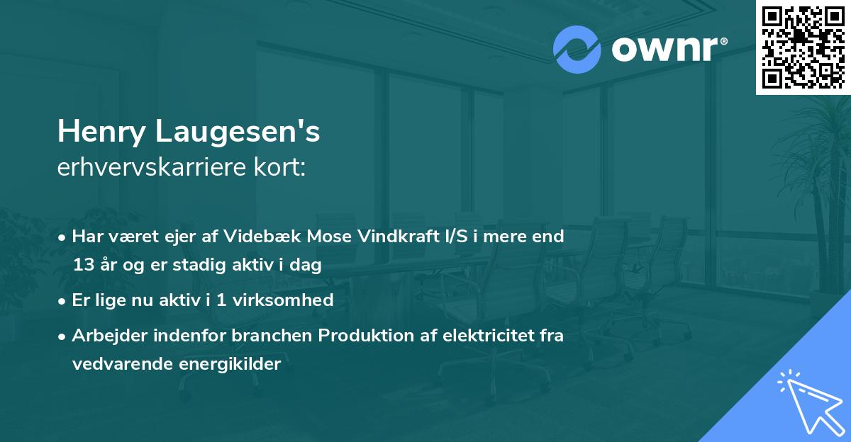 Henry Laugesen's erhvervskarriere kort