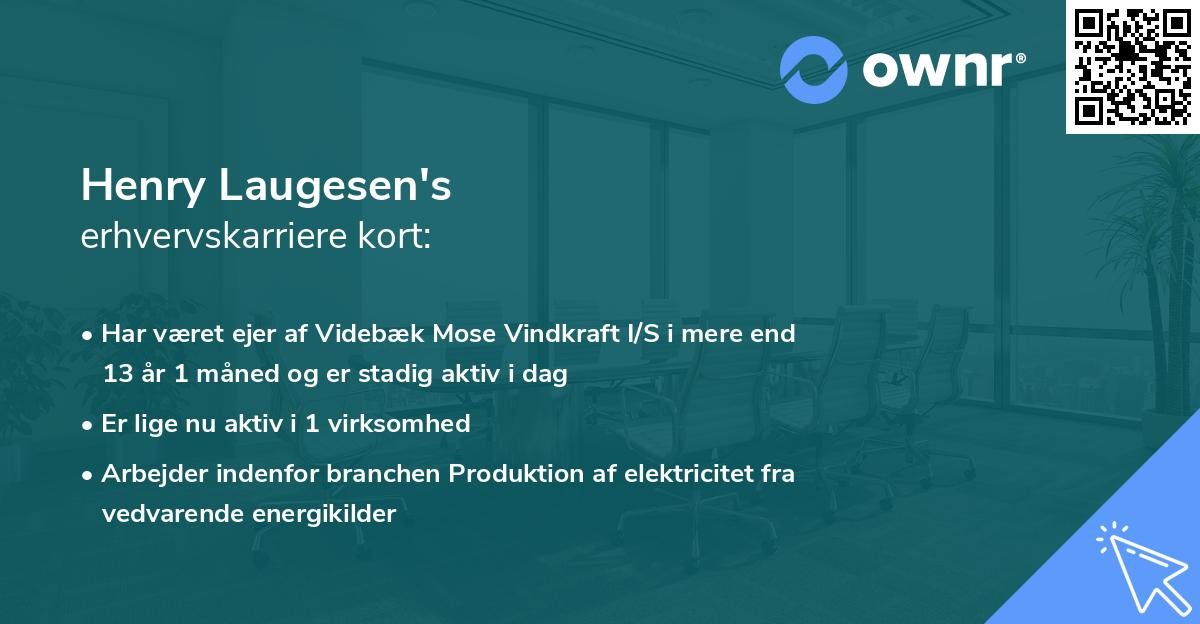 Henry Laugesen's erhvervskarriere kort
