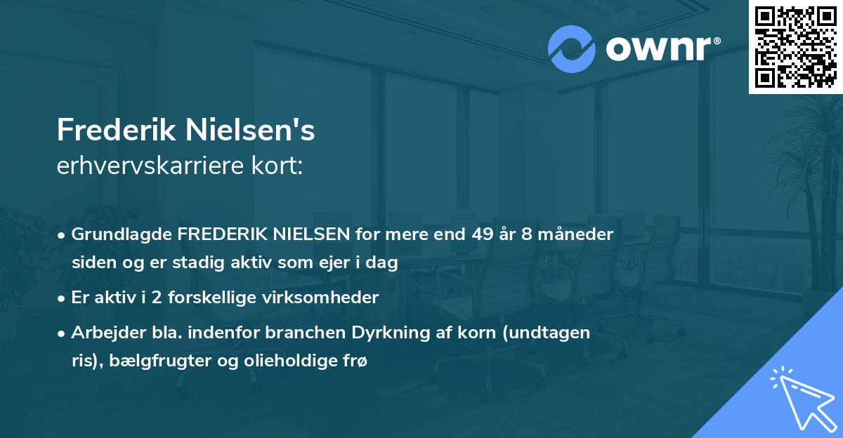 Frederik Nielsen's erhvervskarriere kort