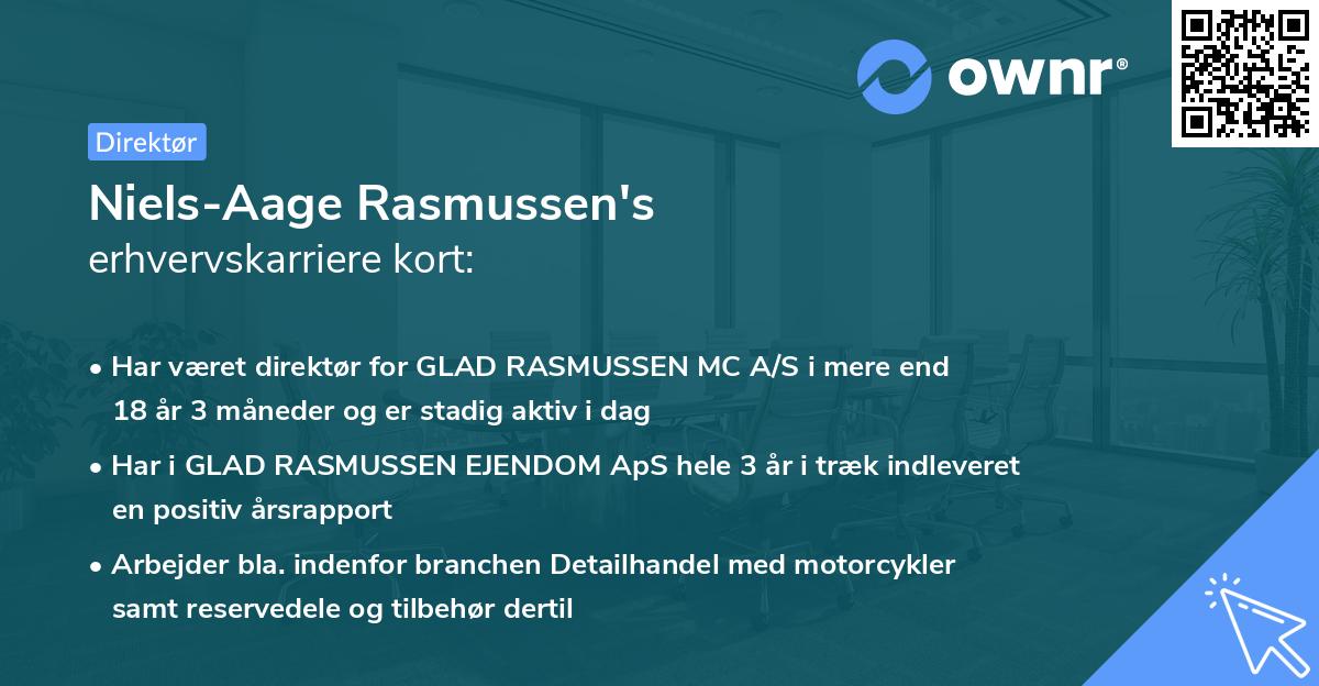Niels-Aage Rasmussen's erhvervskarriere kort