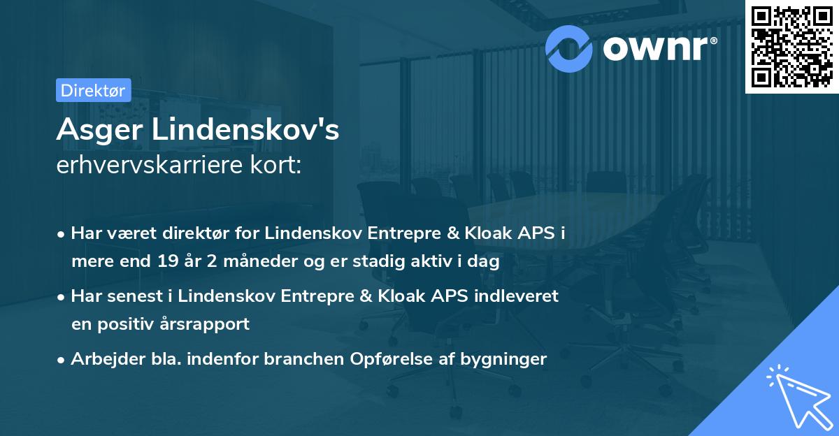 Asger Lindenskov's erhvervskarriere kort