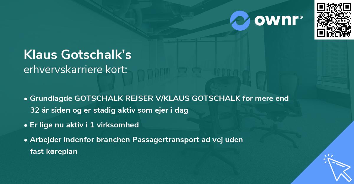 Klaus Gotschalk's erhvervskarriere kort