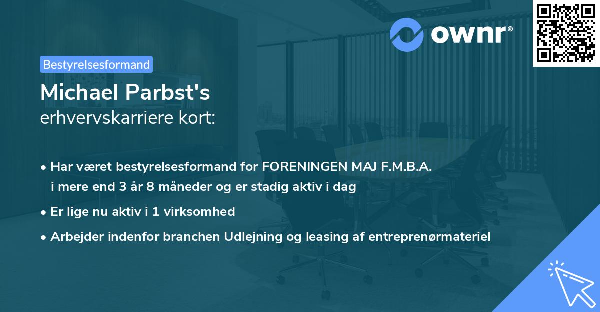 Michael Parbst's erhvervskarriere kort