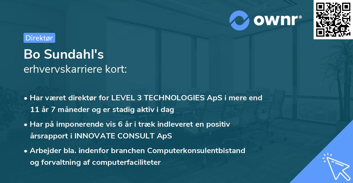 Bo Sundahl's erhvervskarriere kort