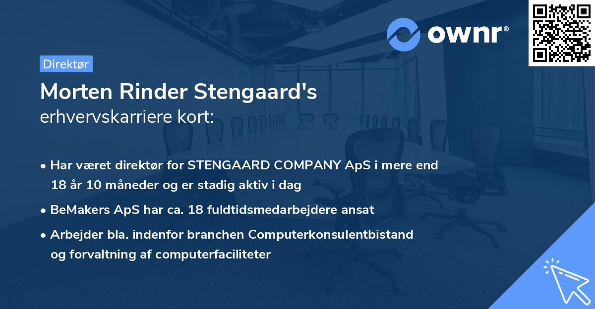 Morten Rinder Stengaard's erhvervskarriere kort