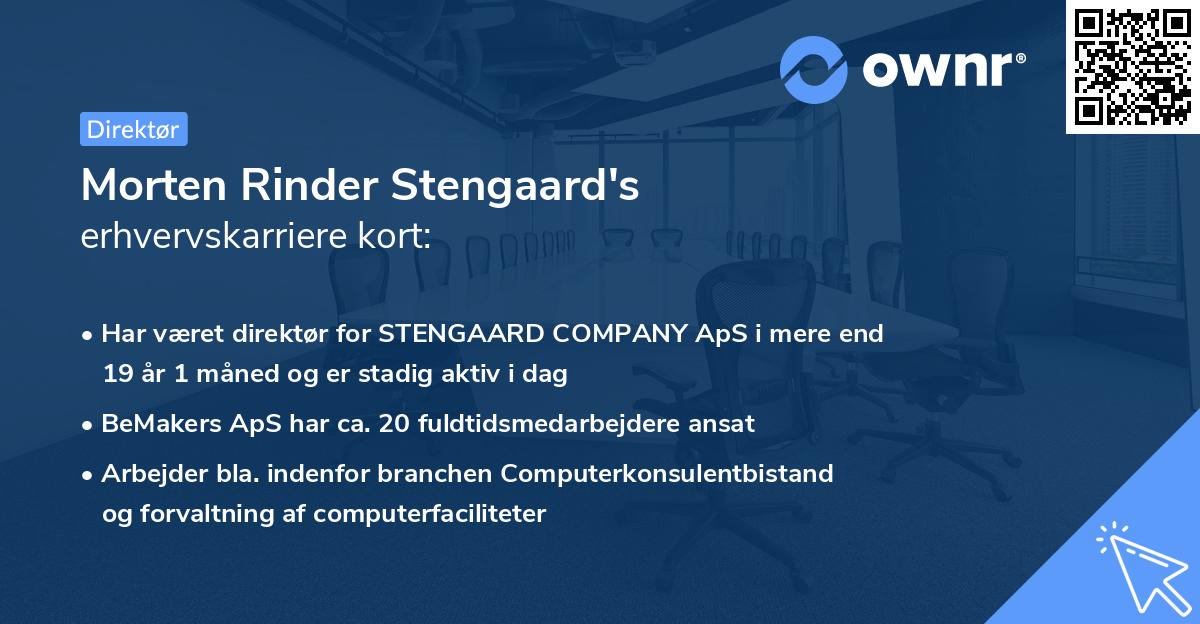 Morten Rinder Stengaard's erhvervskarriere kort