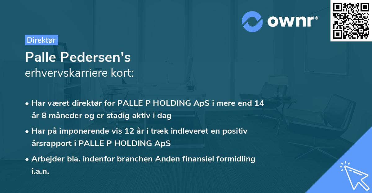Palle Pedersen's erhvervskarriere kort