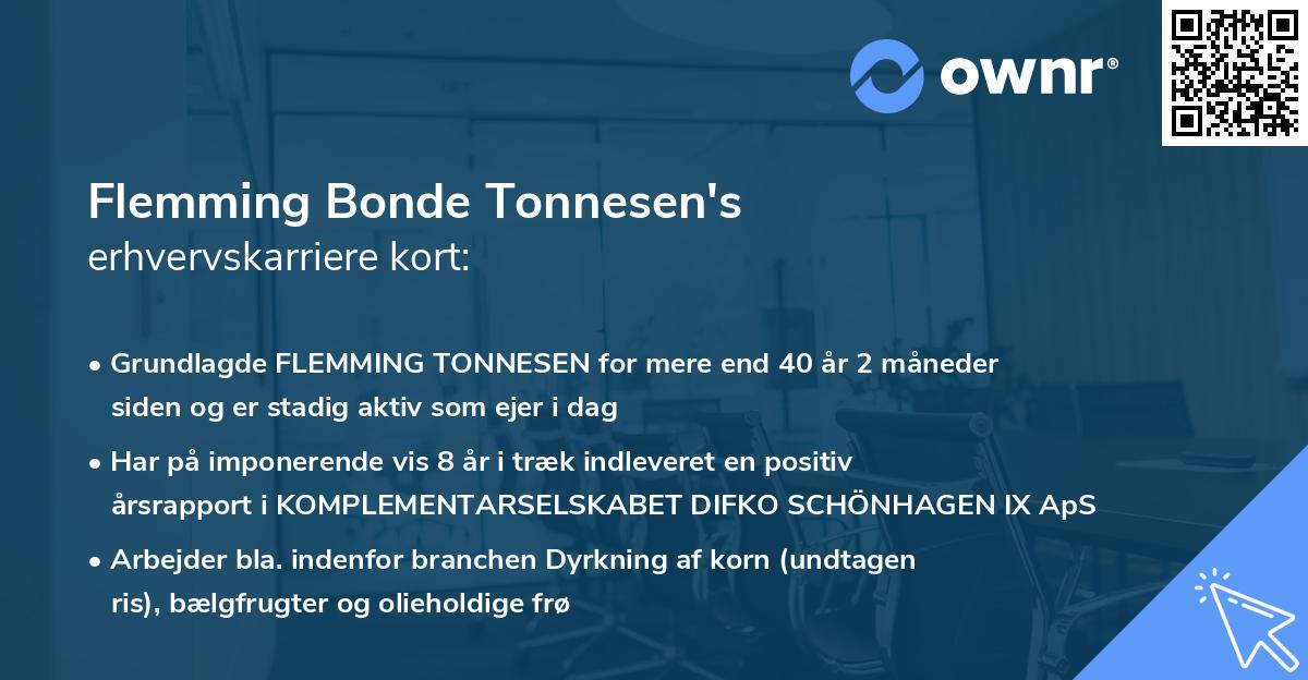 Flemming Bonde Tonnesen's erhvervskarriere kort